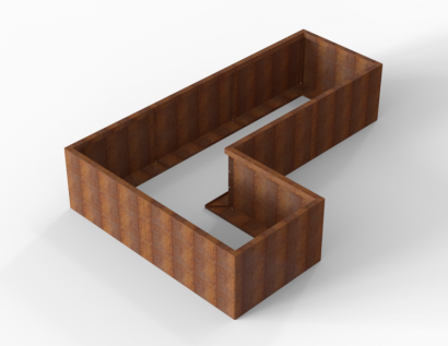 Plantenbak Module+ Corten 270x180x56 cm (90cm diep)