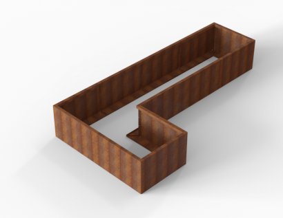 Plantenbak Module+ Corten 360x180x56 cm (90cm diep)