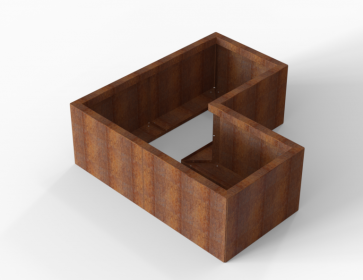 Plantenbak Module+ Corten 120x120x42 cm (60cm diep) | Forsento