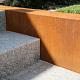 Overzetprofiel muurelement Recht 150x45x12.8 cm - Corten