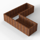 Bloembak Module+ L-vorm 60x180x180x42 cm