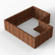 Bloembak Module+ L-vorm 90x150x150x42 cm