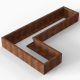 Plantenbak Module+ Corten 240x150x28 cm (60cm diep)
