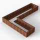 Plantenbak Module+ Corten 240x180x28 cm (60cm diep)