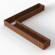Plantenbak Module+ Corten 360x360x42 cm (60cm diep)
