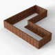 Plantenbak Module+ Corten 240x240x42 cm (90cm diep)