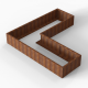 Plantenbak Module+ Corten 270x270x42 cm (90cm diep)