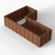 Plantenbak Module+ Corten 180x120x42 cm (60cm diep)