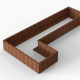 Plantenbak Module+ Corten 360x180x42 cm (90cm diep)