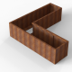 Plantenbak Module+ Corten 210x210x56 cm (60cm diep)
