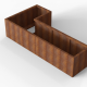 Plantenbak Module+ Corten 240x120x56 cm (60cm diep)