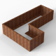 Plantenbak Module+ Corten 270x180x56 cm (90cm diep)
